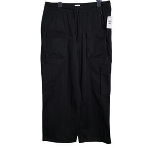 Mode of One Men's Wide-Leg Cargo Pants, Deep Black XL $70